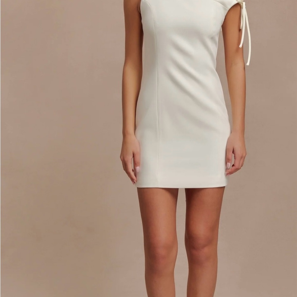 MESHKI Suiting Off Shoulder Dress Ivory